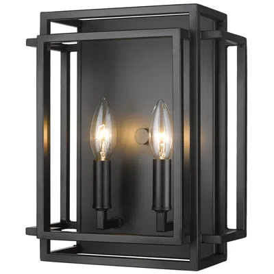 Z-lite Titania By  Matte Black 10 Inch 2 Light Wall Sconce