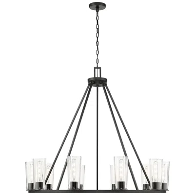 Z-lite Titus 46" Wide Matte Black 10-light Chandelier