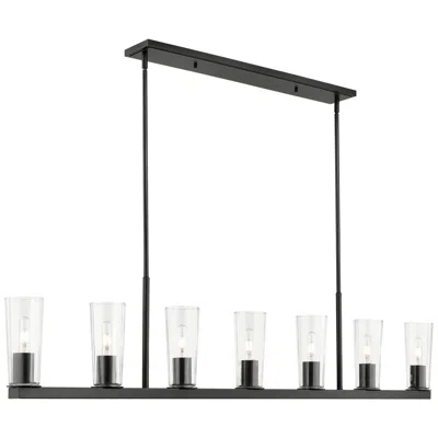 Z-lite Titus By  Matte Black 5 Inch 7 Light Linear Chandelier