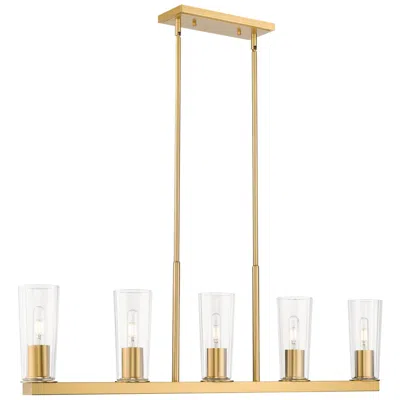 Z-lite Titus By  Modern Gold 5 Inch 5 Light Linear Chandelier