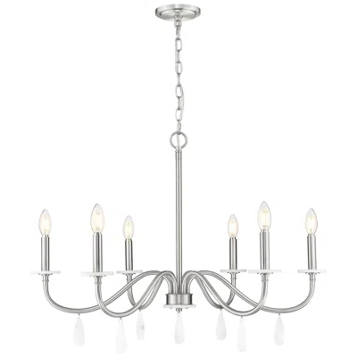 Z-lite Toussant By  32 Inch Brushed Nickel 6 Light Chandelier