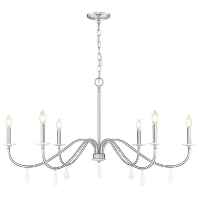 Z-lite Toussant By  45 Inch Brushed Nickel 6 Light Chandelier