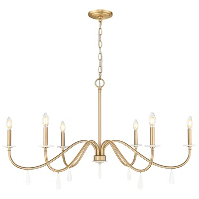 Z-lite Toussant By  45 Inch Mordern Gold 6 Light Chandelier