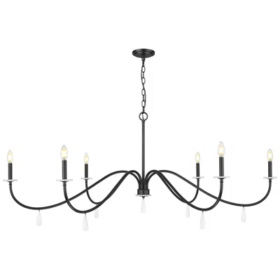 Z-lite Toussant By  63 Inch Matte Black 6 Light Chandelier