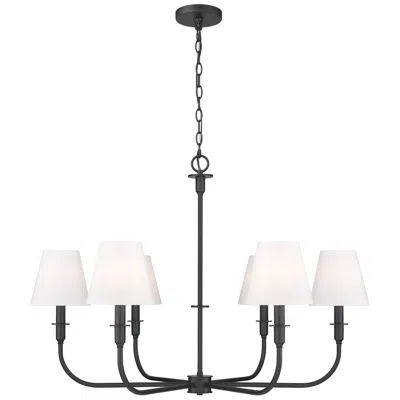 Z-lite Tova By  Matte Black 6 Light Chandelier In White