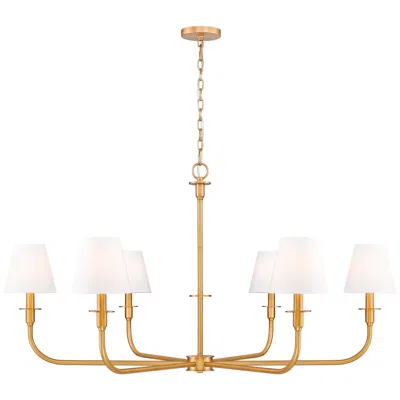 Z-lite Tova By  Rubbed Brass 6 Light Chandelier In Gold