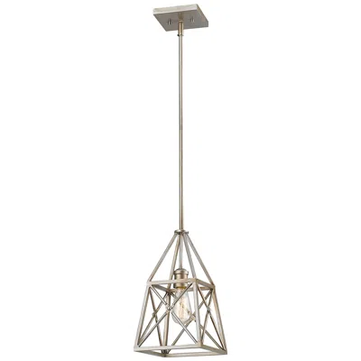 Z-lite Trestle By  Antique Silver 1 Light Mini Pendant