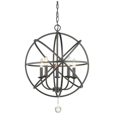 Z-lite Tull 20" Wide Matte Black 5-light Orb Chandelier