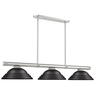 Z-lite Vanguard  By  3 Light Billiard In Black