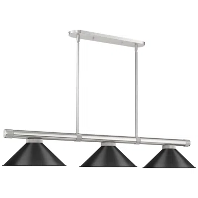 Z-lite Vanguard  By  3 Light Billiard In Black