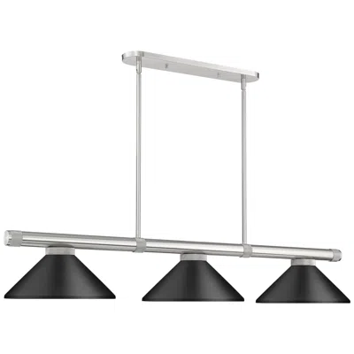 Z-lite Vanguard  By  3 Light Billiard In Black