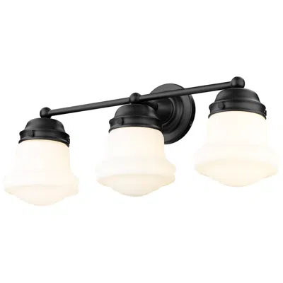 Z-lite Vaughn 22 1/2" Wide Matte Black 3-light Bath Light