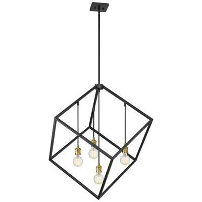 Z-lite Vertical 34" Wide Bronze And Olde Brass 4-light Chandelier