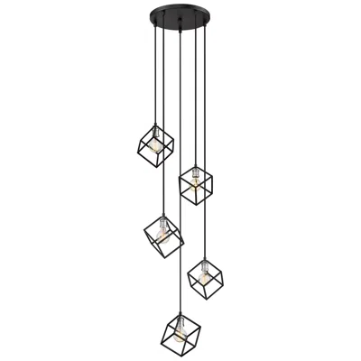 Z-lite Vertical By  Matte Black + Brushed Nickel 20.5 Inch 5 Light Pendant