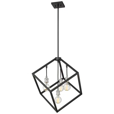 Z-lite Vertical By  Matte Black + Brushed Nickel 24 Inch 4 Light Pendant