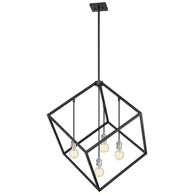 Z-lite Vertical By  Matte Black + Brushed Nickel 4 Light Pendant