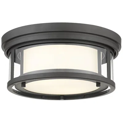 Z-lite Willow 12" Wide Bronze Drum Ceiling Light