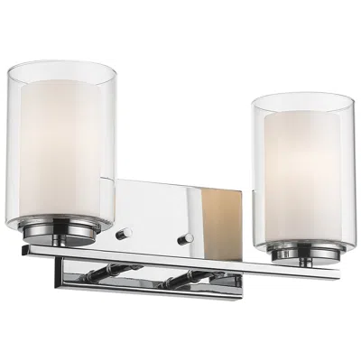 Z-lite Willow 15" Wide Chrome 2-light Vanity Bath Light