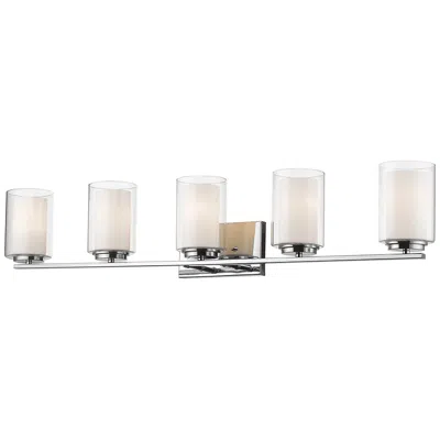 Z-lite Willow 40 1/2" Wide 5-light Chrome Finish Up Glass Vanity Light
