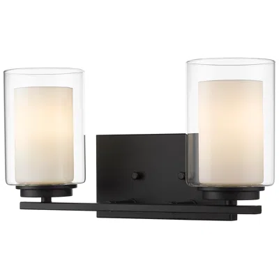 Z-lite Willow By  Matte Black 15 Inch 2 Light Vanity