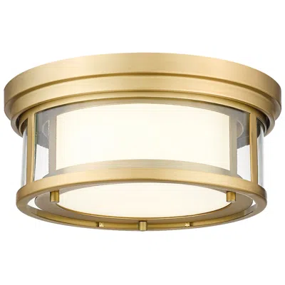 Z-lite Willow By  Olde Brass 2 Light Flush Mount