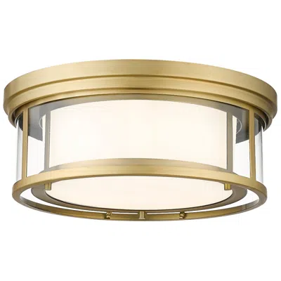 Z-lite Willow By  Olde Brass 3 Light Flush Mount