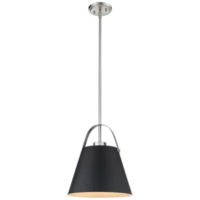 Z-lite Z-studio 12 1/2" Wide Brushed Nickel And Black Pendant Light