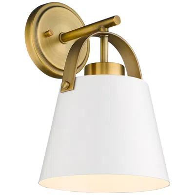 Z-lite Z-studio 12 3/4" High Matte White And Brass Wall Sconce