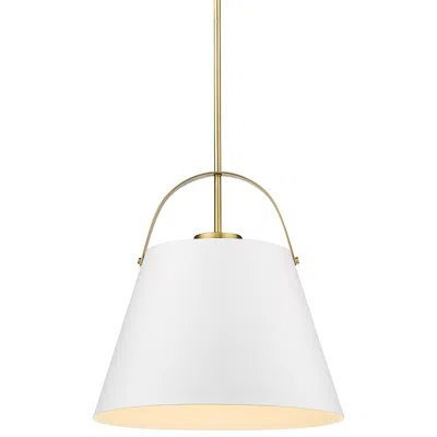 Z-lite Z-studio 18" Wide Heritage Brass And White Pendant Light