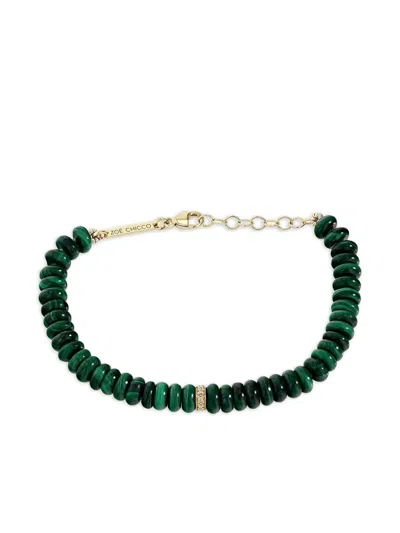 Zoë Chicco 14 Yellow Gold Diamond And Malachite Bracelet In Green