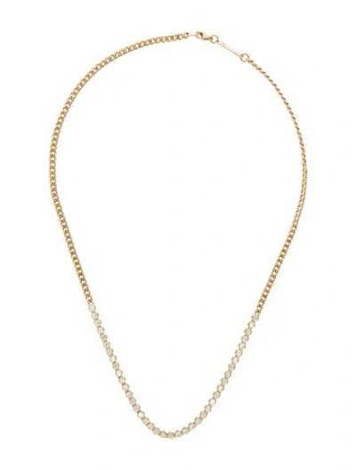 Pre-owned Zoë Chicco 14k 1.20ctw Diamond Bezel Tennis Segment Necklace, 16" In Multi