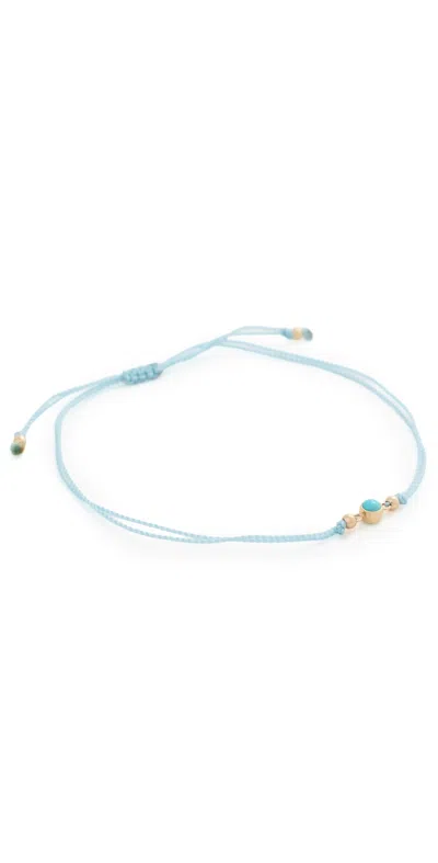 Zoë Chicco 14k Bezel Turquoise Cord Bracelet 14k Yellow Gold