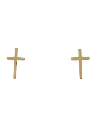 Pre-owned Zoë Chicco 14k Cross Stud Earrings In Multi
