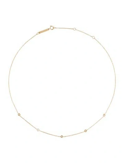 Pre-owned Zoë Chicco 14k Diamond 5 Floating Station Necklace, 16" In Multi