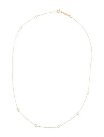 Pre-owned Zoë Chicco 14k Diamond 5 Floating Station Necklace, 16.5" In Multicolor