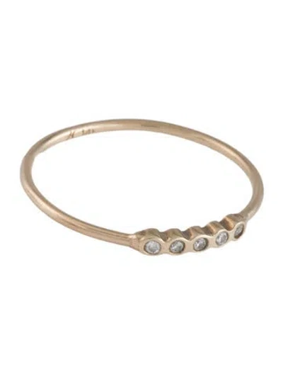 Pre-owned Zoë Chicco 14k Diamond 5 Tiny Bezel Ring In Multicolor
