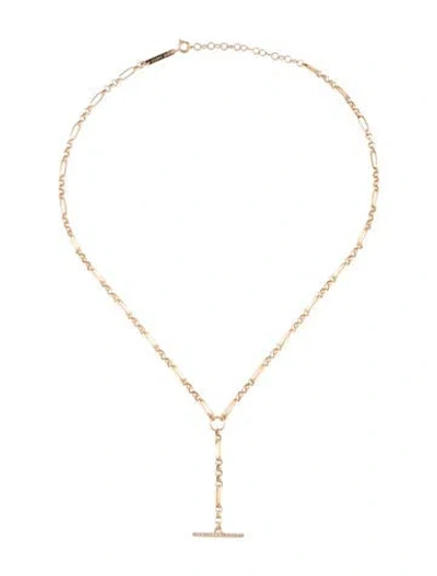 Pre-owned Zoë Chicco 14k Diamond Bar Lariat Necklace, 18.25" In Multicolor