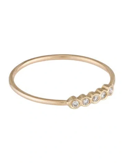 Pre-owned Zoë Chicco 14k Diamond Bezel Bar Ring In Multi