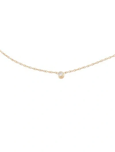 Pre-owned Zoë Chicco 14k Diamond Bezel Choker Necklace, 14" In Multicolor