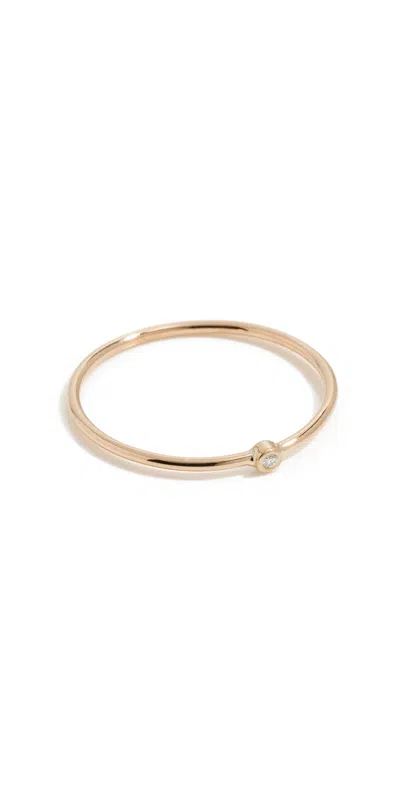 Zoë Chicco 14k Diamond Bezel Thin Gold Band Ring 14k Yellow Gold