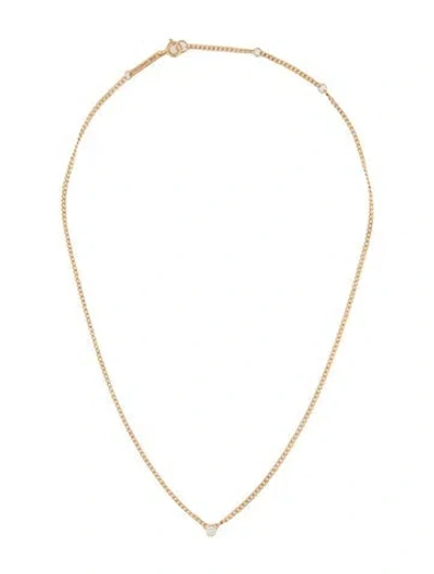 Pre-owned Zoë Chicco 14k Diamond Bezel Xs Curb Chain Necklace, 16" In Multicolor
