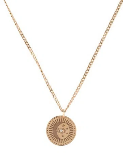 Pre-owned Zoë Chicco 14k Diamond Celestial Protection Medallion Pendant Necklace, 20.25" In Multi