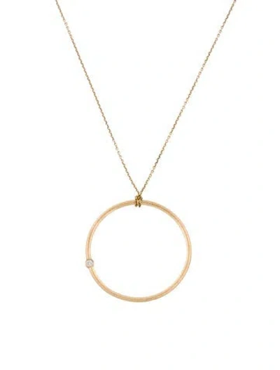 Pre-owned Zoë Chicco 14k Diamond Circle Bezel Pendant Necklace, 17" In Multi