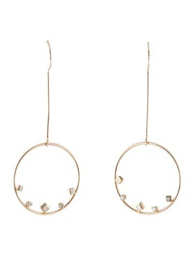 Pre-owned Zoë Chicco 14k Diamond Circle Drop Earrings In Multi