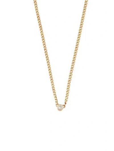 Pre-owned Zoë Chicco 14k Diamond Curb Chain Necklace, 16" In Multi