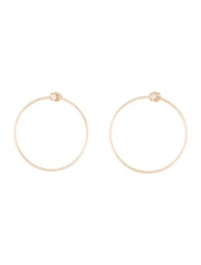 Pre-owned Zoë Chicco 14k Diamond Front Facing Hoop Earrings In Multicolor