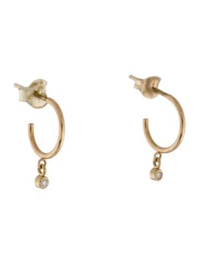 Pre-owned Zoë Chicco 14k Diamond Hoop Earrings In Multi