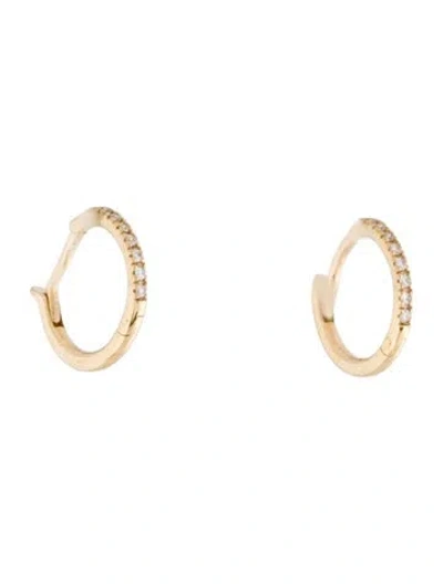 Pre-owned Zoë Chicco 14k Diamond Huggie Earrings In Multicolor