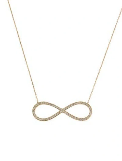 Pre-owned Zoë Chicco 14k Diamond Infinity Pendant Necklace, 16" In Multi