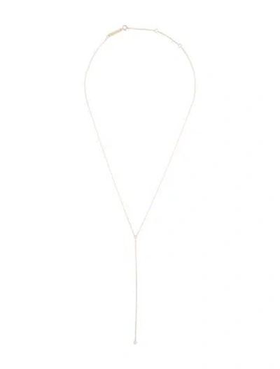 Pre-owned Zoë Chicco 14k Diamond Lariat Necklace, 18" In Multi